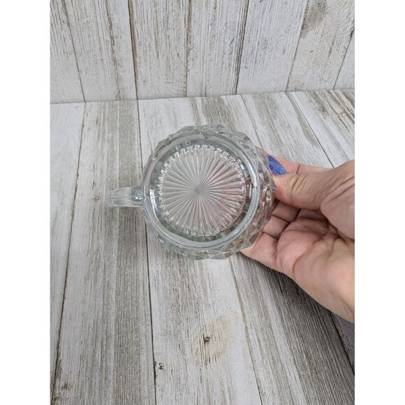 Whitehall Clear By Colony Glass Creamer 2 1/2" Cubist - Picture 5 of 7